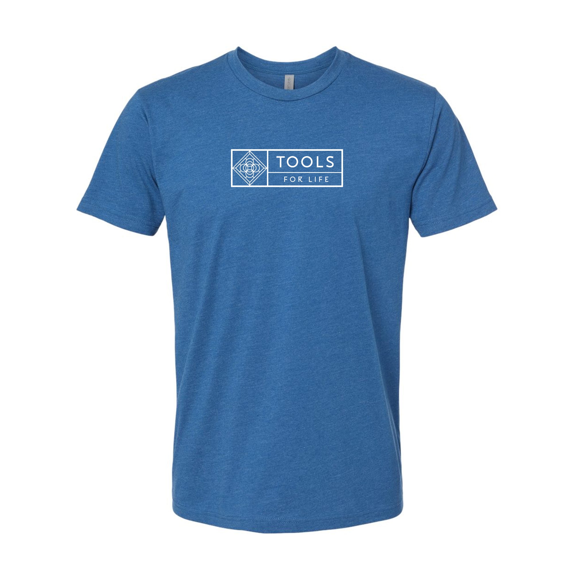 Blue t-shirt with 'Tools for Life' logo on front